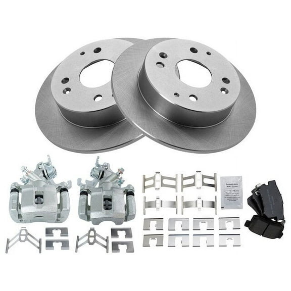 Rear Brake Pad Rotor and Caliper Set - Compatible with 1998 - 2002 Honda Accord Coupe 2-Door 2.3L 4-Cylinder 1999 2000 2001