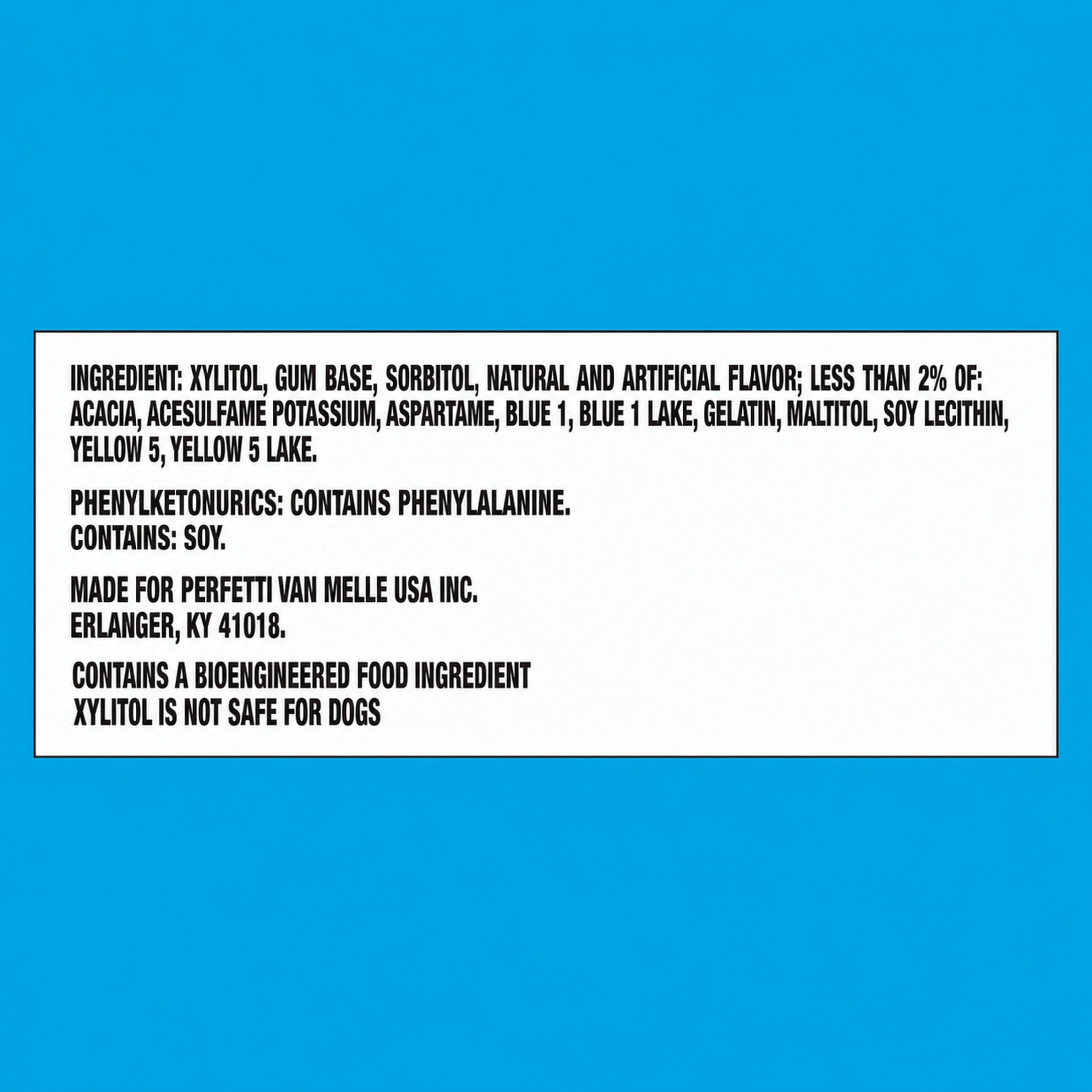 Trident Vibes Sour Patch Kids Sugar Free Gum, Blue Raspberry, Regular Size, 40 Piece Bottle