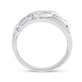 thumbnail image 3 of Solid 10K White Gold Real Natural Diamond Chain Link Crossover Wedding Band Anniversary Ring for Women 1/5 Carat - Size - 8.5 ( .20 Cttw ), 3 of 5