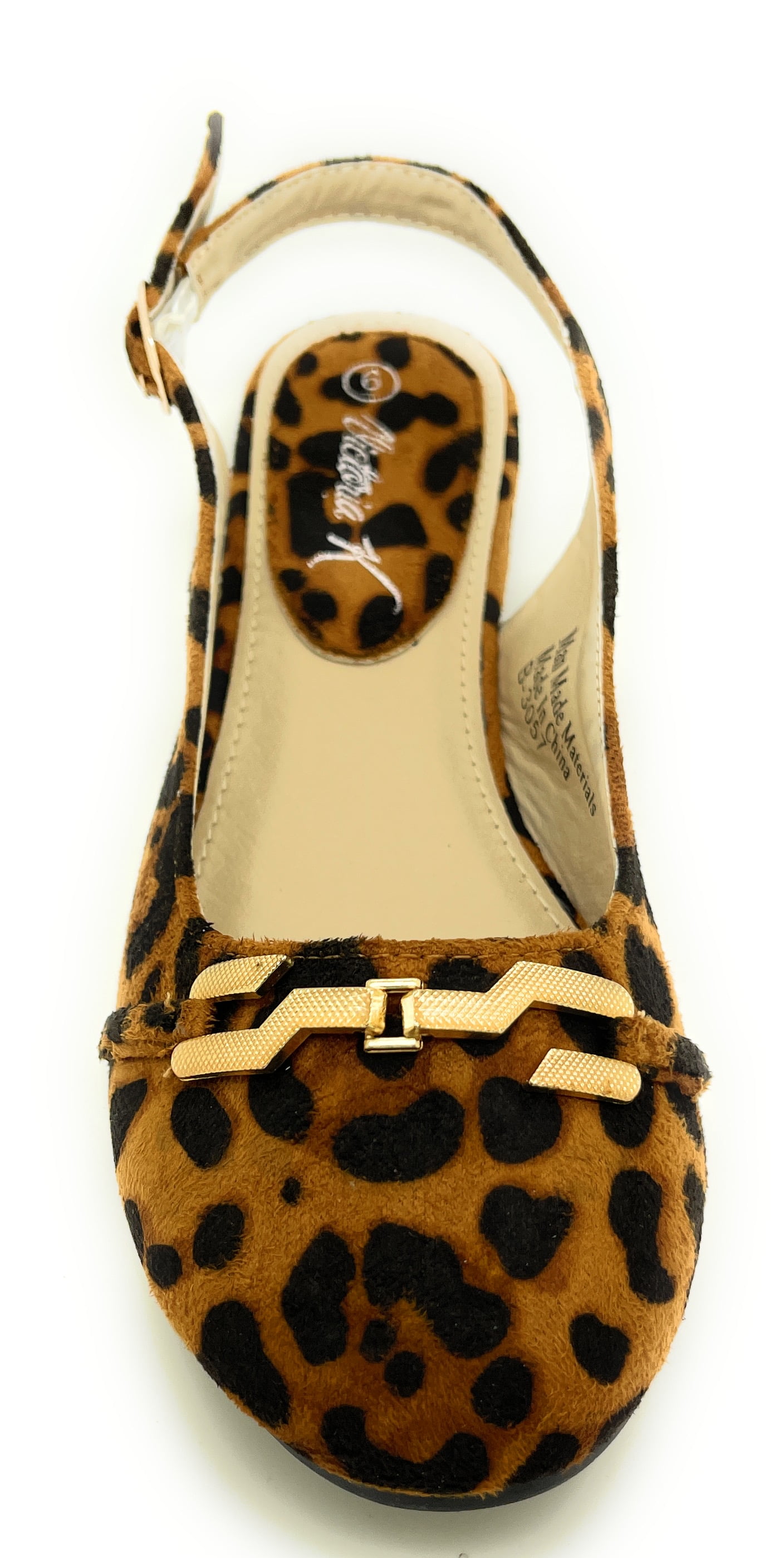 Women’s Leopard Print Slingback Flats – Open Back Pointed Toe Slip-On Shoes with Gold Chain Accent – Stylish Comfortable Casual Dress Flats for Work, Travel, or Everyday Wear