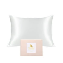 PiccoCasa 1 Pack 19mm Silk Pillowcase for Hair and Skin with Zipper Queen Snow White