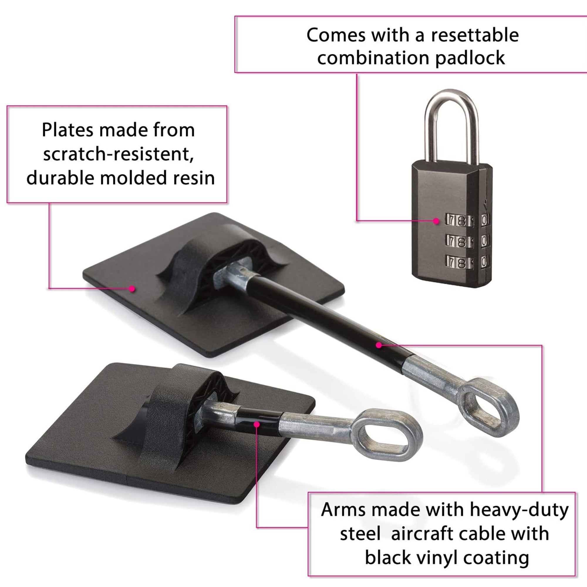Computer Security Products Refrigerator Lock Fridge Freezer Security Black Combination Padlock