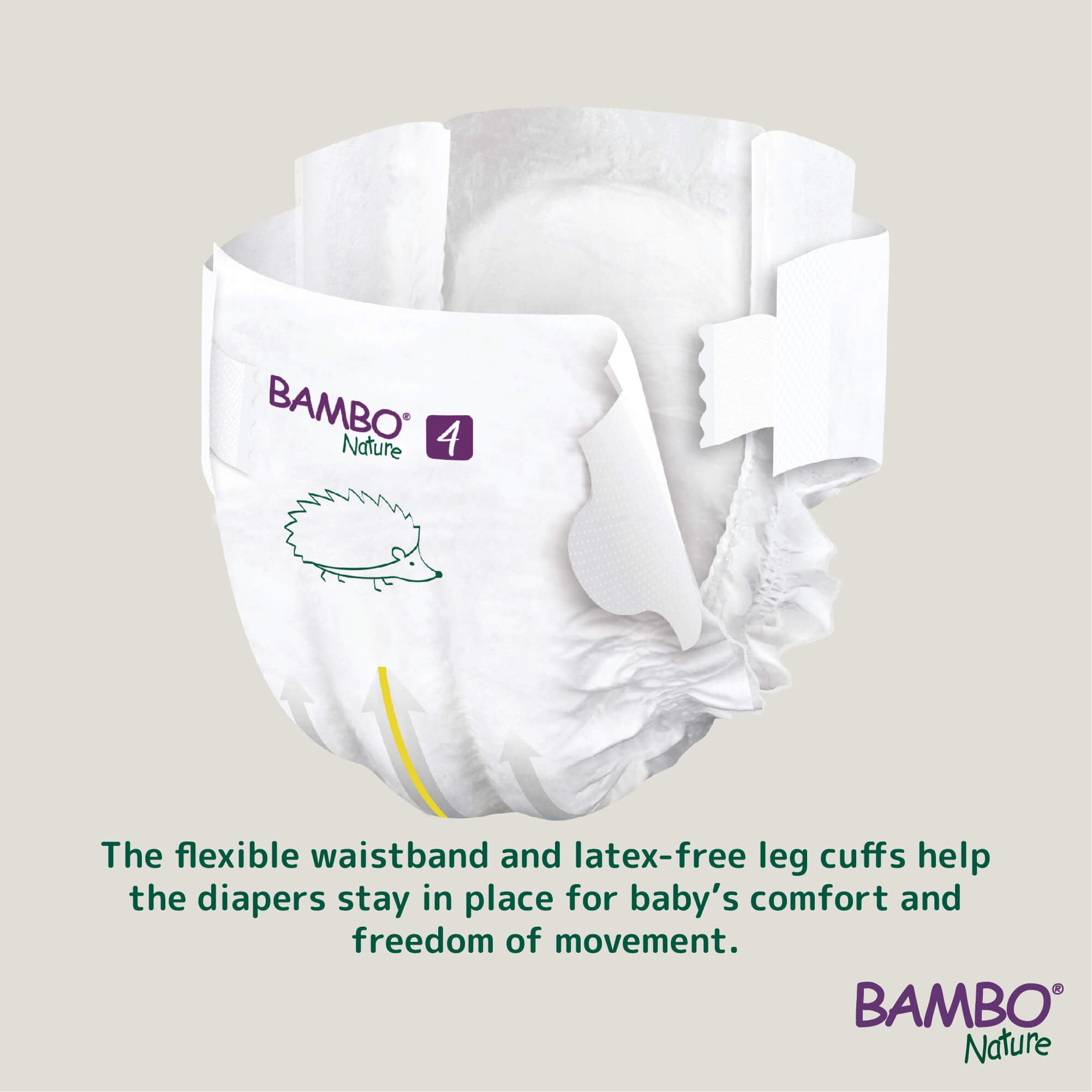 Bambo Nature Hypoallergenic Baby Diapers, Skin Friendly, and Super Absorbent - Size 4 (144 Count)