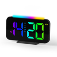 thumbnail image 1 of LED Digital Clock RGB Display Alarm Clock with Ambient Lighting Night Lamp Electronic LED Time Display Desktop Clock-B, 1 of 5