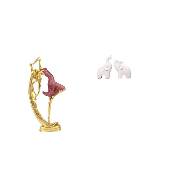 Elegantes Esculturas De Bailarina Y Elefante, Figuras De Resina únicas Para El Hogar, La Oficina, El Escritorio, El Dormitorio, La Mesa, Decoración E Ideas De Regalo.
