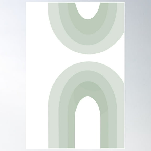 Olive Green Boho Rainbow Design Poster Wall Art, Modern Wall Decor For Living Room Bedroom, 8x12 UNFRAMED