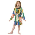 thumbnail image 6 of FORMRS Niños Bathrobe Unisex Hooded Robe Soft Plush Pajamas Sleepwear, Size 10-12T, Abstract Plants, 6 of 7
