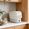 thumbnail image 4 of Cream White Buffalo Check Toaster Cover 4 Slice, Farmhouse Plaid Modern Geometric Dustproof Bakeware Oven Protector with Top Hook, Waterproof Small Kitchen Appliance Toasters Dust Cover, 12"x11"x8", 4 of 9