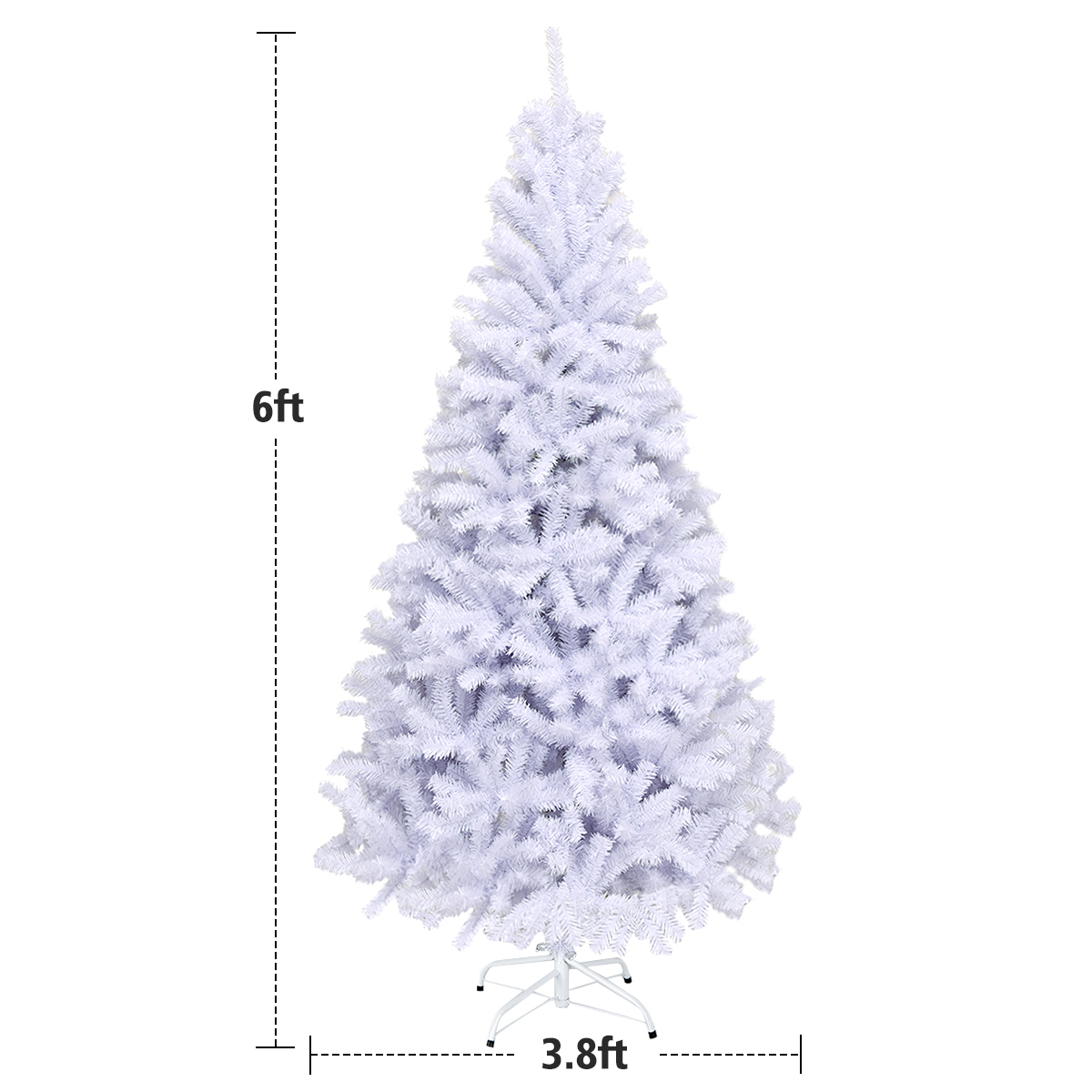 Costway 6Ft Hinged Artificial Christmas Tree Pine Tree 1000 Tips Metal - image 5 of 10