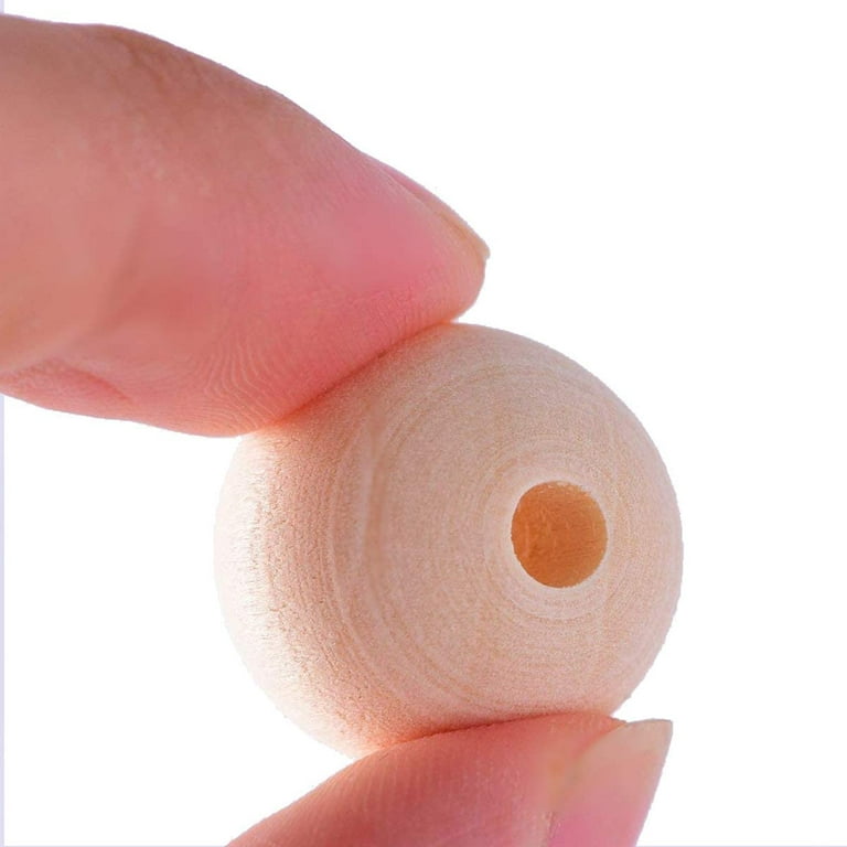 600 Pieces Round Wood Beads Unfinished Natural Wooden Loose Beads Spacer Beads  for Crafts (10mm, 12mm, 16mm) 
