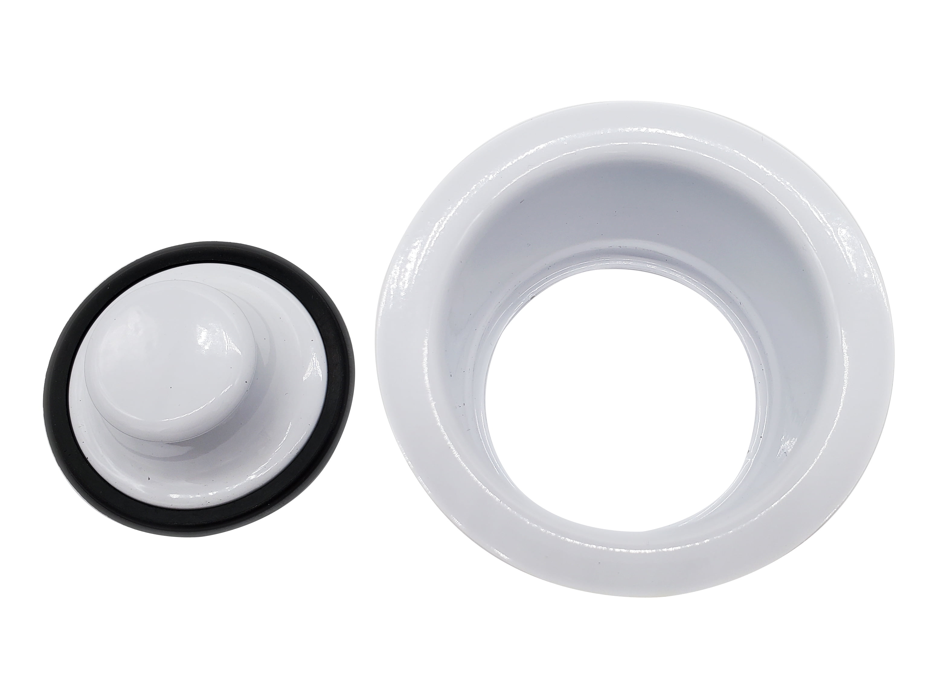 Westbrass D2082-50 3-1/2" Extra-Deep Collar Waste Disposal Flange & Stopper, Powder Coat White