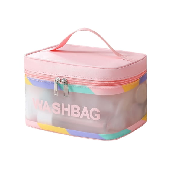 Deeceymbur Portable PVC Toiletry Bag Large Capacity Waterproof Makeup Organizer for Travel Camping Gym Storage