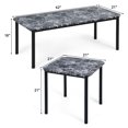 thumbnail image 2 of Costway 3 Pcs Modern Faux Marble Coffee End Table Set W/ Metal Frame Living Room Decor, 2 of 10