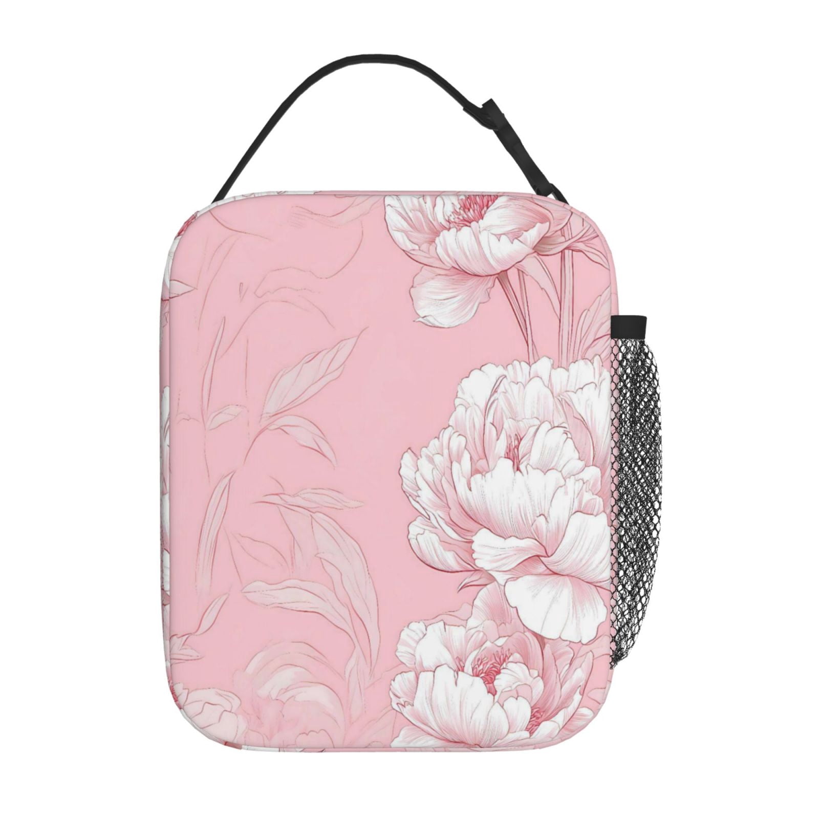 Lunch Bag For Women Men Insulated Portable Lunch Box Bento Box Office Picnic Travel Cooler Bag Flowers (21)