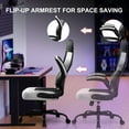 thumbnail image 6 of GTPLAYER Video Gaming Chair,Ergonomic Gaming Chair with Flip-Up Armrests,Comfortable Desk Chair with Adjustable Height,Computer Chair with Built-in Lumbar Support, Recliner with 360° Swivel (White), 6 of 8