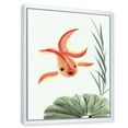 thumbnail image 3 of Ancient Goldfish and The Lotus Leaf 30 in x 40 in Framed Painting Canvas Art Print, by Designart, 3 of 5