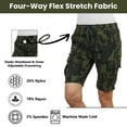 thumbnail image 4 of 3-Pack Women’s Flex Cargo Shorts with Elastic Waistband and Drawstring – Comfortable Fit with 6 Pockets and Stretch Fabric (S-2XL), 4 of 5