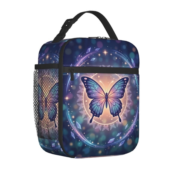 Butterfly Lunch Box, Insulated Portable Cooler Bag with Butterfly Design, Reusable Thermal Tote for Work, Picnic, Travel, and Back to School Style