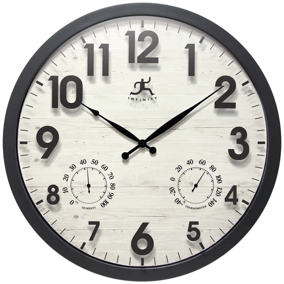 Infinity Instruments Concordia Outdoor Wall Clock with Hydrometer