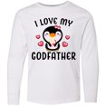 thumbnail image 3 of Inktastic I Love My Godfather with Cute Penguin and Hearts Long Sleeve Youth T-Shirt, 3 of 5