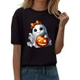 thumbnail image 2 of YLHFASHION T-shirt d'Halloween pour Femmes Manches Courtes Col Rond Imprimé Citrouille Décontracté Automne 2025 50 % de Réduction Liquidation T-shirt Manches Courtes pour Femmes, 2 of 4