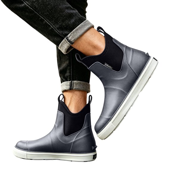 DeHolifer Women's Deck Boots Ankle Rain Boots Fishing Boots Rubber Waterproof Slip-Resistant Outdoor Work Shoes