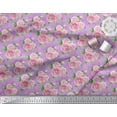 thumbnail image 2 of Soimoi Rayon Crepe Fabric Check,Leaves & Rose Floral Printed Fabric 1 Yard 46 Inch Wide, 2 of 3