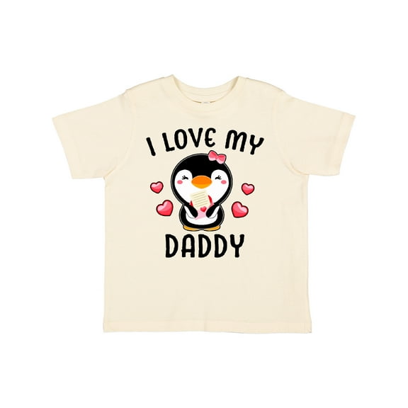 Inktastic I Love My Daddy with Cute Penguin and Hearts Girls Toddler T-Shirt