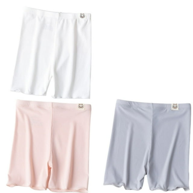 MIASHUI Shorts pour Filles sous Robe Été Leggings de Danse Couleur Unie Lot de 3, Gris, 2-3 Ans