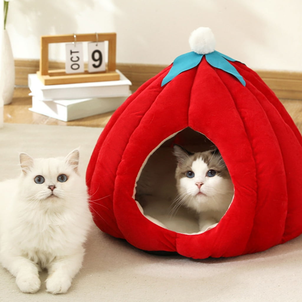 AOOOWER Charm Pumpkins Cats Nest Winter Warmth Cats House Indoor Outdoor Pet Homes