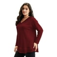 thumbnail image 6 of SWQZVT Plus Size Tops for Women Long Sleeve Waffle Oversize T Shirts Fall Casual Tunic Sweatshirts Loose Blouses for Winter Clothes, 6 of 7