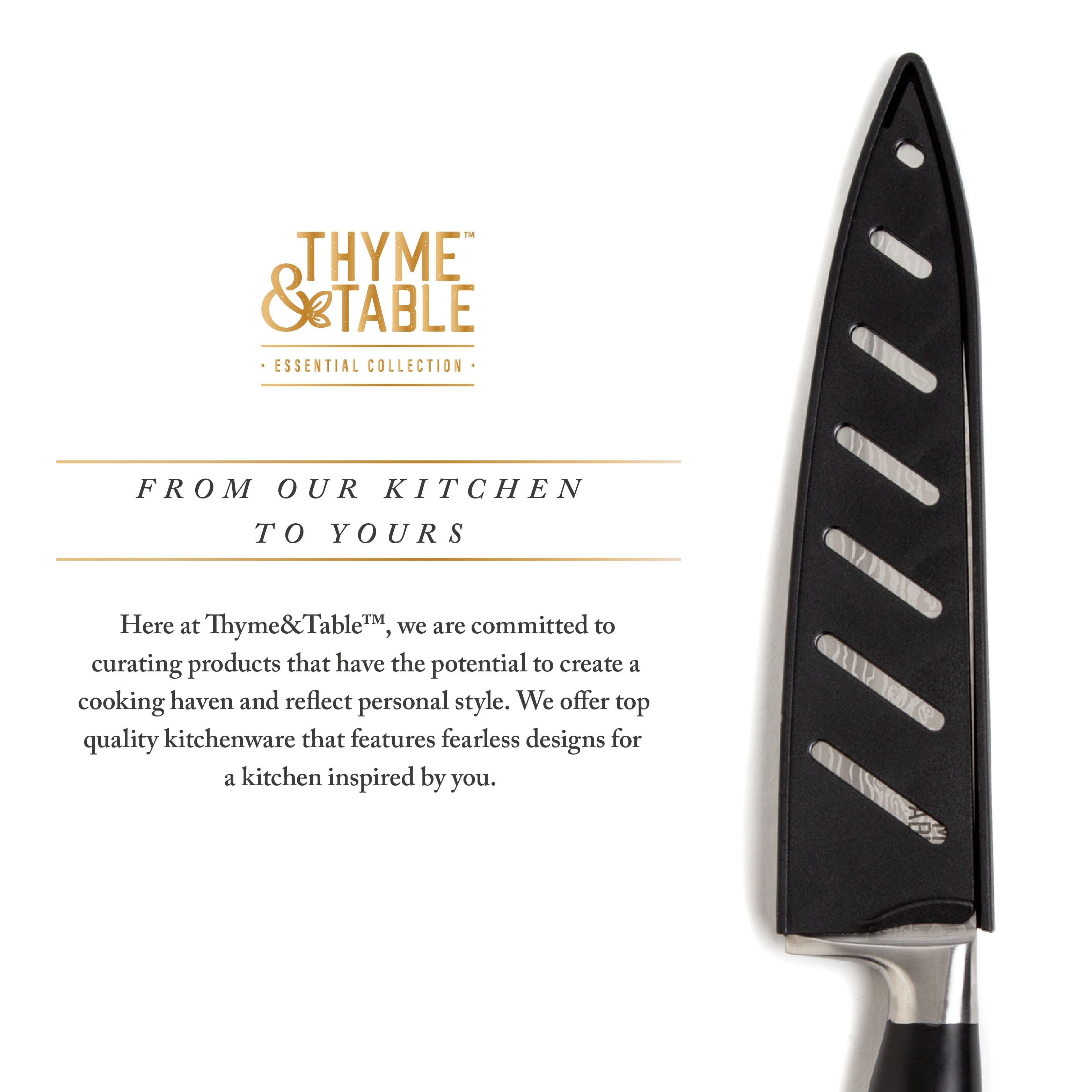 Thyme & Table Non-Stick Coated High Carbon Stainlless Steel 8 Damascus  Chef's Knife 