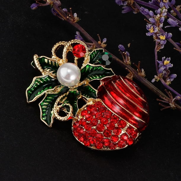 Broche de Navidad para mujeres, hombres, , bufanda, clips, ramillete, regalos de Navidad Fruta de navidad Hugo Broche de Navidad