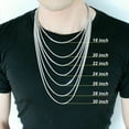 thumbnail image 3 of 10K Gold Solid Tri Yellow Rose White 1.5mm-6mm Valentino Chain Necklace 16"- 30" (18",2.5mm), 3 of 5
