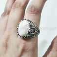 thumbnail image 7 of Howlite Mans Ring, Natural Howlite Ring, White Turquoise, Silver Jewelry, 925 Silver Ring, Birthday Gift, Heavy Mens Ring, Arabic Design, Ottoman Style Ring, Christmas, Turkey Mens Signet Ring, 7 of 7