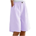 thumbnail image 2 of Girls Pants Size 7-8Y Kids Striped Elastic Waist Shorts Five Length Solid, 2 of 6