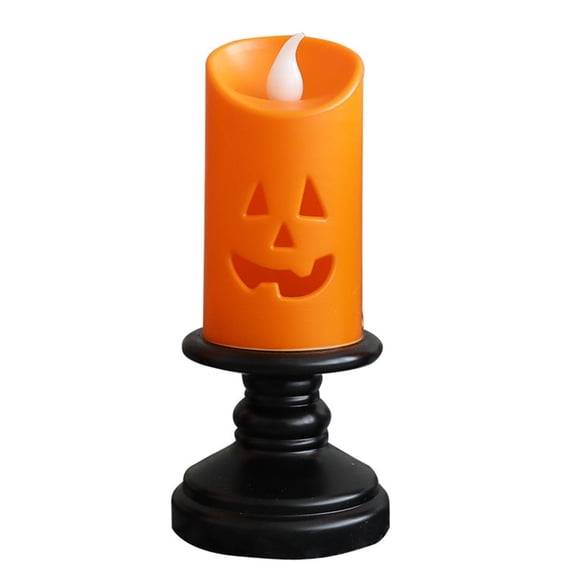 Halloween Pumpkin Lantern LED Lights - Orange Flameless Candles, Battery Powered Decorative Lights for Halloween Party Decor, Indoor Outdoor Festival Table Centerpiece Decorations