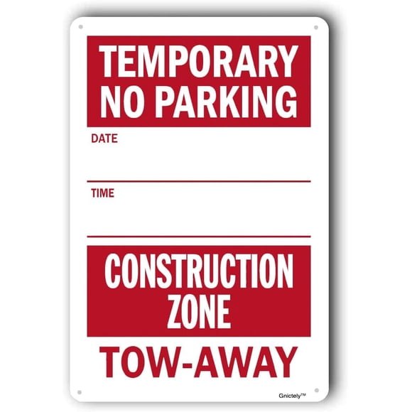 No Parking Sign,Tow-Away Signs,Noticce Sign,Write-On Sign "No Parking" 8x12 Inch Metal Metal Sign