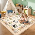 thumbnail image 3 of GlowSol 4x6 Washable Area Rug - Machine Washable Non-Slip TPR Backing, Hand-Drawn Pet & Floral Carpet for Living Room Bedroom Entryway, Rice, 3 of 8