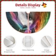 thumbnail image 3 of Bingfone Christmas Tree Skirt Mat Christmas Decoration Interior 30" -Colorful Haired White Horse, 3 of 6