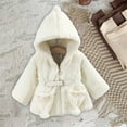 thumbnail image 6 of Zwiiyzr 2025 0-4T Boys and Girls Furry Jacket Winter Coat Fleece Sherpa Thick Cute Long Sleeve Outerwear Girdling with Hood White, 6 of 6