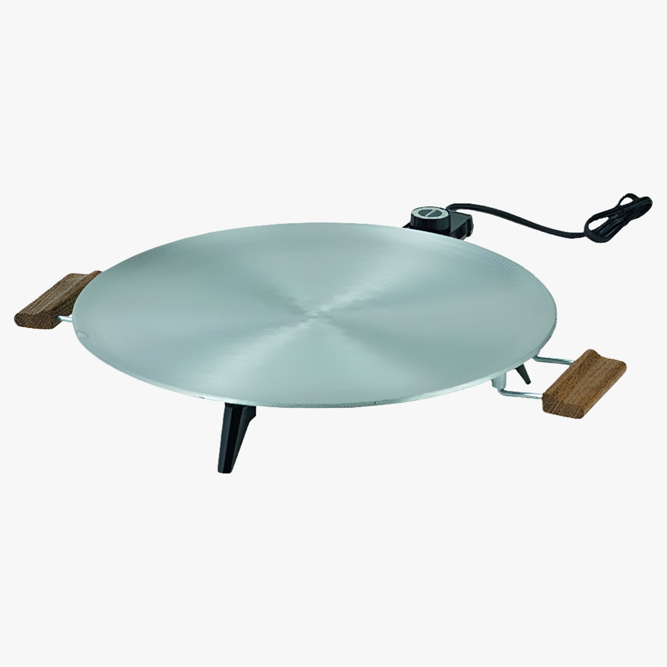 Bethany Heritage Griddle 1450 W 16 In. Dia. Satin Finish, Wood Handles