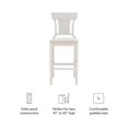 thumbnail image 3 of Linon Pacey 30" Upholstered Seat Rattan Back Bar Stool in Creamy White Wood, 3 of 12