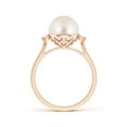 thumbnail image 2 of Angara Freshwater Cultured Pearl Ring with Diamond Accents in 14K Rose Gold for Women | June Birthstone Jewelry for Her, 2 of 8