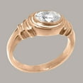 thumbnail image 2 of LBG British Made 10k Rose Gold Synthetic Cubic Zirconia Unisex Statement Ring - 33 size options - Size 11.5, 2 of 6