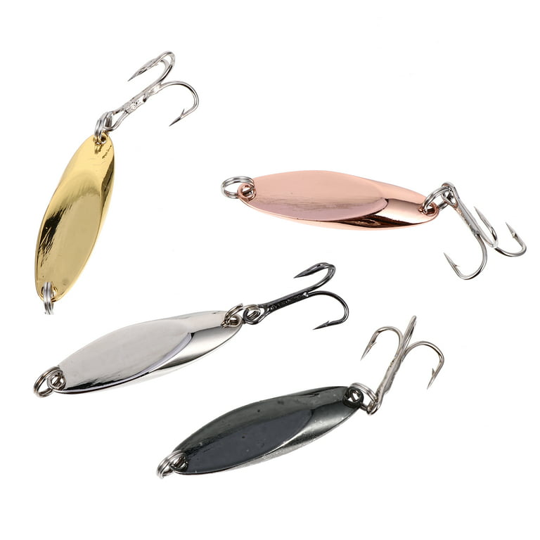 XhuangTech Fishing Spoons Fishing Lures Bass Metal Fishing Lure Jigging  Spoons with Feather Tail Treble Hooks,Metal Fishing Lure Baits for  Saltwater