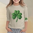 thumbnail image 2 of CONZONE St. Patrick'S Day Toddler Baby Girls T Shirts 3/4 Sleeve Fashion Clover Graphic Tee Shirt for Girls Crew Neck Soft Loose Childrens Spring Tops, 2 of 4