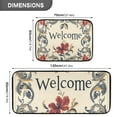 thumbnail image 3 of Floral Edging Beige Kitchen Mat Set of 2 Cushioned Non Slip Rugs for Bedroom Floor Runner Mats, 3 of 7