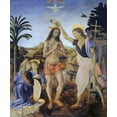 thumbnail image 2 of da Vinci, Leonardo 15x17 White Modern Wood Framed Museum Art Print Titled - Baptism of Christ, 2 of 4