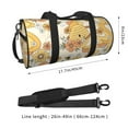 thumbnail image 4 of Xecao Groovy Floral print Round Travel Duffel Bag is a foldable gym bag with an inner pocket, perfect for travel sports, 4 of 8